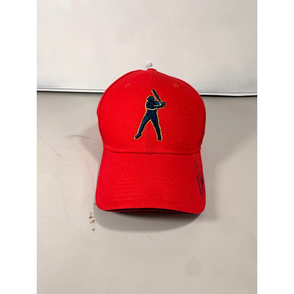St Louis Cardinals Ray Lankford 16 Signature Hat Red Adjustable Strapback Cap